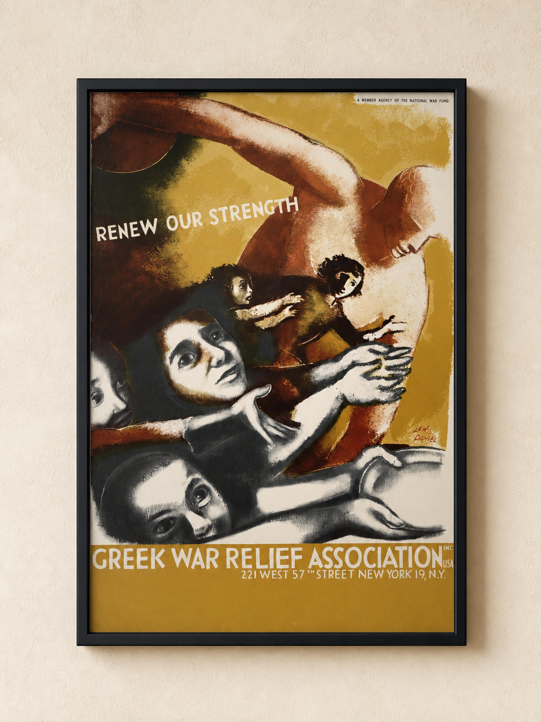 Renew Our Strength — framed print shown in a styled wall mockup