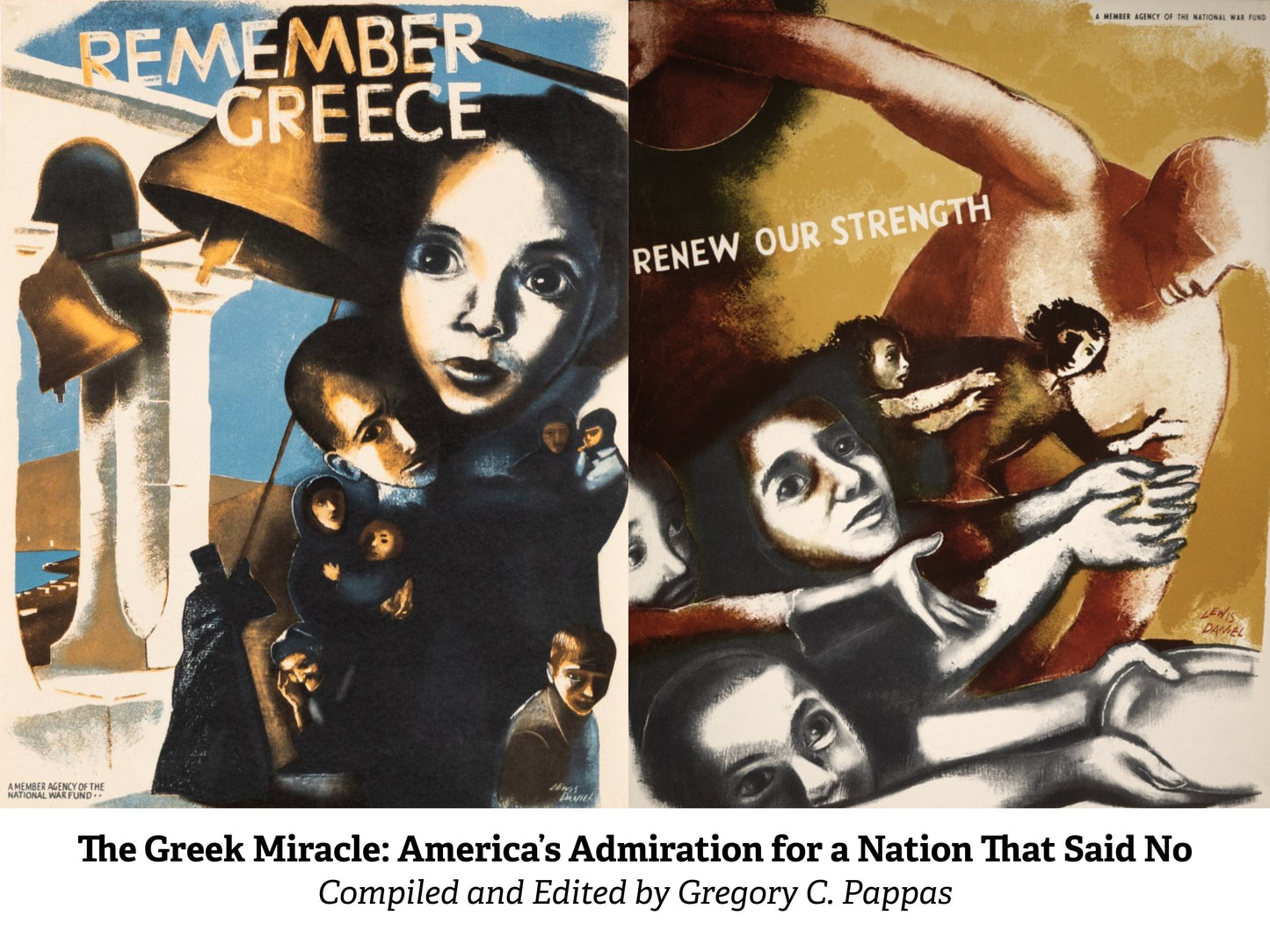 The Greek Miracle book artwork featuring Greek and American wartime imagery.