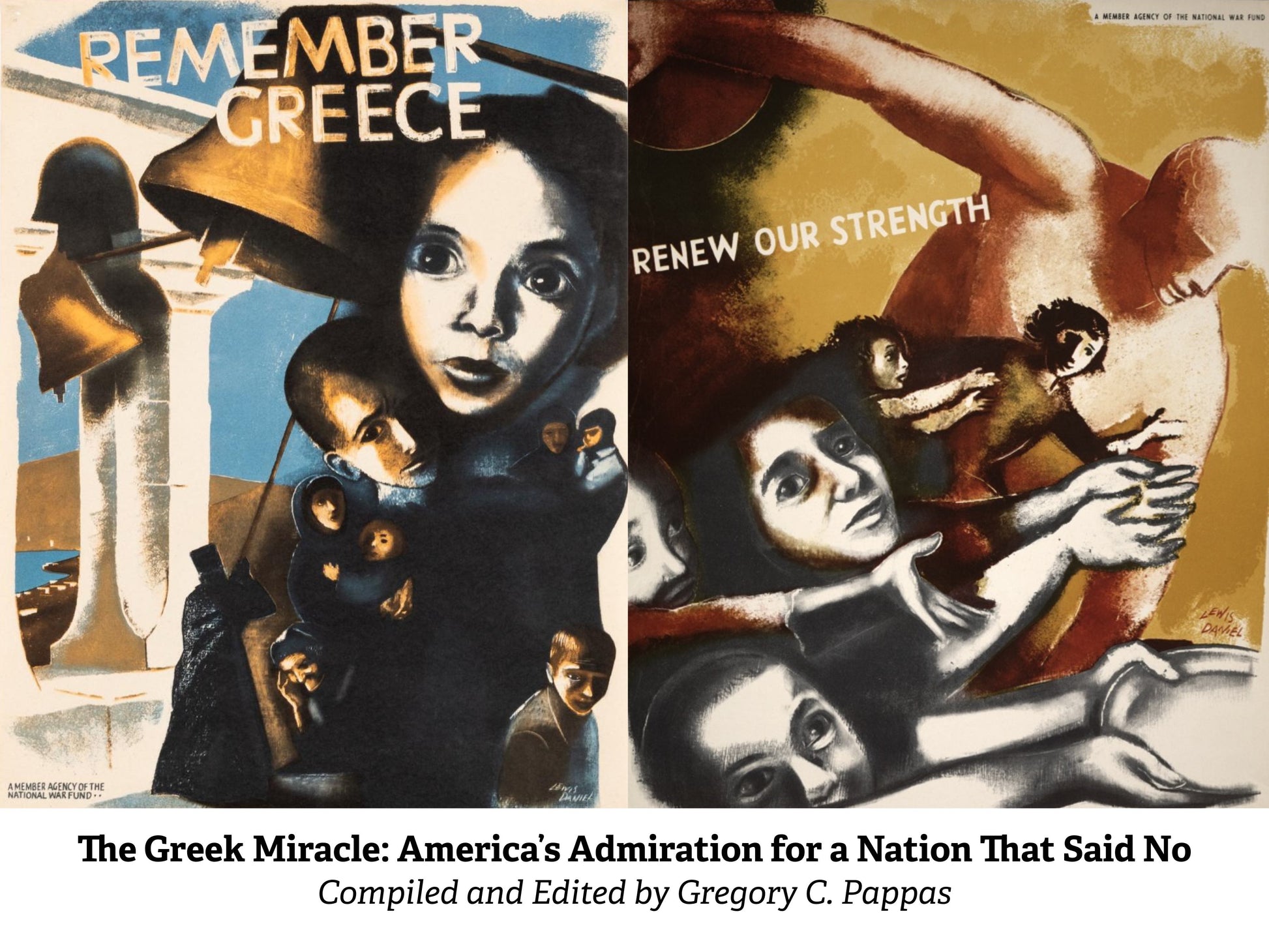 The Greek Miracle book artwork featuring Greek and American wartime imagery.