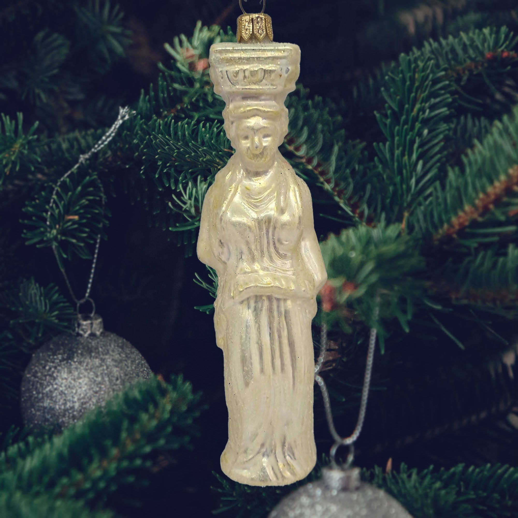 Caryatid Glass Christmas Ornament
