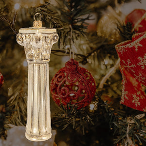 Corinthian Column Glass Christmas Ornament