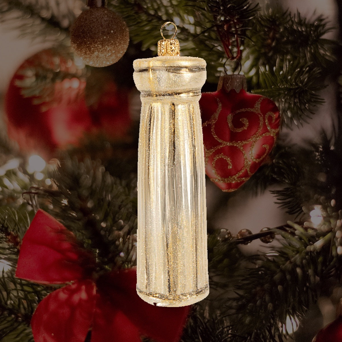Doric Column Glass Christmas Ornament