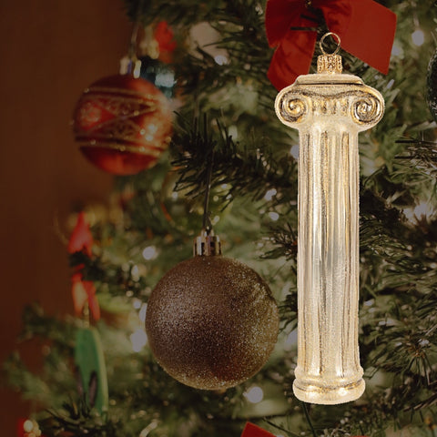 Ionic Column Glass Christmas Ornament