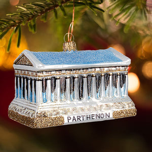 Parthenon Glass Christmas Ornament